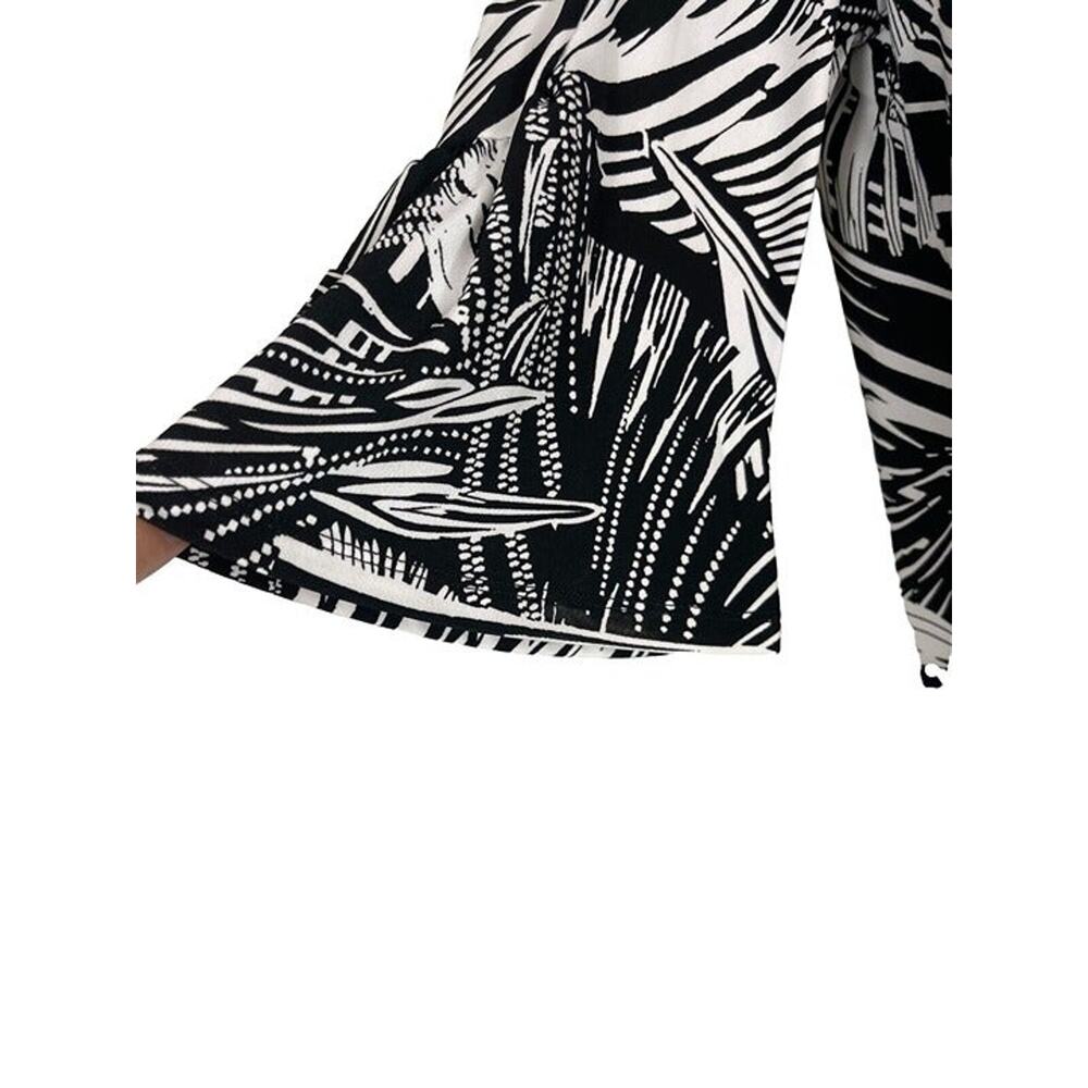 Alexandra + Oak Size L Black and White Belle 1/2 Sleeve Midi Dress - Picture 9 of 10